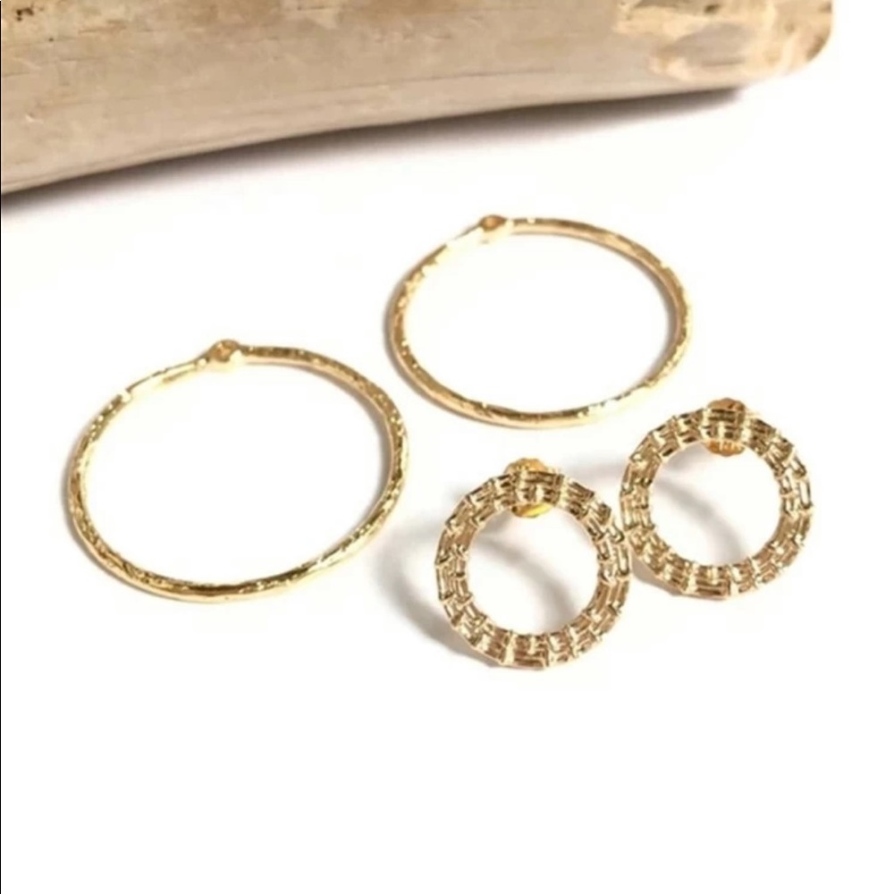 • Hadley • Simple Front/Back Circle Earrings - Picture 2 of 4